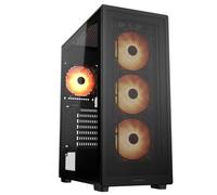 Cougar Gaming Boîtier PC MX220RGBBLACK – ATX moyen tour, 4x ARGB 120 mm, USB 3.2 Gen2, Noir