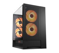 Cougar Gaming – Boîtier PC OmnyX – Moyen tour ATX, 4 ventilateurs ARGB PWM, panneaux vitrés, GPU vertical jusqu'à 380 mm – Noir