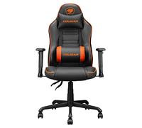 Cougar Gaming | Fauteuil Gaming | FUSIONS - Support Lombaire incurvé 3D intégré - Coussin de siège en Mousse - Inclinaison Continue jusqu'à 160º - Accoudoirs réglables en Hauteur et en Largeur