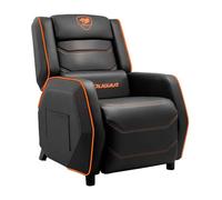 COUGAR Gaming | Fauteuil Gaming | Ranger S - Sofa Noir et Orange - Cuir PVC - Appui-tête et Oreiller Lombaire - Pepose-Pieds Pliable - Dossier Inclinable