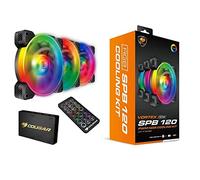 COUGAR GAMING | REFROIDISSEUR | SPBRGBCOOLINGKIT - 3 ventilateurs Vortex RGB SPB 120 - Éclairage RVB Omnidirectionnel - Base COUGAR Core Box v2 - Avec télécommande