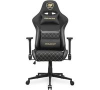 COUGAR Fauteuil gamer Armor One V2 Gold F – Cuir synth., accoudoirs réglables, 120 kg - Noir
