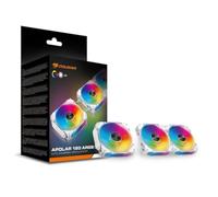 COUGAR GAMING | VENTILATEUR GAMING | KIT3APOLAR120RGBWH - Lot de 3 ventilateurs de boîtier gaming - Blanc - Roulements hydrodynamiques et contrôle PWM - Système d'amortissement Q-Stop