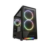 Cougar Geh?use MidI-Tower Duoface Pro Argb, Schwarz (cgR-27a80B-Rgb) | Double panneau avant (mesh/verre), configuration de 5 ventilateurs, design PSU avant, flux d'air élevé, GPU jusqu'à 410 mm