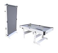 Cougar Hustle XL Table de Billard, Convertible | Pliable 6ft Blanc/Gris, pour l'intérieur | Accessoires Inclus - 182,9 x 91,4 x 78,7 cm - 40kg