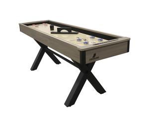 Cougar Mason Table De Shuffleboard American, Chêne/Noire | Shuffleboard Avec Pateau De Table Pour Une Utilisation Multifonctionnelle - 8 Palets | Dimensions 213,5 X 61 X 81,5 Cm