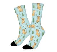 Cougar Mignon Sauvage Chaussette Homme Évacuant L'Humidité Chaussettes Drole Unisex Chaussettes Mi-Mollet Pour Adulte Entraînements Trekking 40Cm
