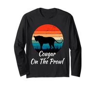 Cougar on The Prowl Funny Dating Divorcé Gen X Retro Humour Manche Longue