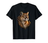 Cougar Parmi Pierre fossile en Bronze T-Shirt