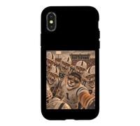 Cougar Players Huddle Mascotte Vintage Cool School College QB Coque pour iPhone X/XS