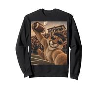 Cougar Receiver Selfie Vintage School College Game Mascotte Sweatshirt