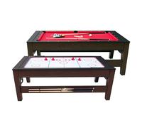 Cougar Table De Billard & Air Hockey Reverso 6Ft Marron / Rouge Pour L'Intérieur | Accessoires Inclus | Table Jeu Adulte & Enfant
