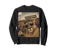 Cougar Student Funny Selfie Vintage Game Day Cool Mascotte Sweatshirt