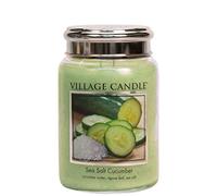 Cougie de village parfumé à la bougie de mer de sel de mer 15 cm cire vert vert