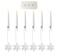 Cougies D'arbre De Noël - Lumières LED Sans Flamme Avec Ensemble De Bougies De Vacances À Distance Et Décoratif, 6 Pc Ornements Festifs | Une Batterie En Toute Sécurité Fonctionne Pour Le Jardin De