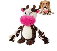 Couineurs Pour Chien Coucou en Peluche Vache Interactif à Mâcher | À Mâcher Pour Chiot Pour Plage Parc Jardin Chambre Intérieur Extérieur à la Maison et en Extérieur