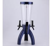 COUIVQA Distributeur de bière 3 L avec 3 robinets, Base Triangulaire, glaçons Amovibles et éclairage LED, Distributeur de bière Girafe (Bleu)