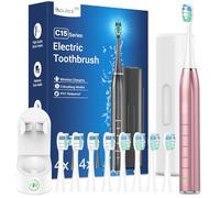 COULAX Brosse à Dents Électrique Sonique - Brosse à Dents Électrique Avec Base de Chargement, 8 Têtes, 5 Modes