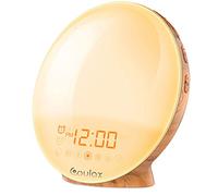COULAX Réveil Lumineux, lumière du Jour, réveil à lumière du Jour, Simulation du Coucher de Soleil, amélioration de la qualité du Sommeil avec Deux alarmes, Radio FM pour Adultes et Enfants