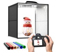 Couleeur Boîte à Studio Photo,30x30x30 cm Boîte à lumière Portable,avec 120pcs LED Lumière Réglable Box Photo 3 Couleurs de Température Variable 6 Couleurs de Fond