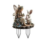 Coules de Chantier de Pâques - Pieu de Jardin décoratif avec Signe d’œuf et Lapin, Accessoire Amusant pour Cour et pelouse, décoration de Vacances en Acrylique 2D | Décor Festif pour extérieur Maison