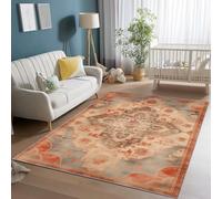Couleur Antique Flanelle Tapis Soft, 60 x 90 cm Antidérapant Moelleux épais Chambre et Chambre d'enfant Lavable Tapise - Style Rétro Floral Géométrique Design Moderne Tapis