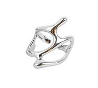 Couleur Argent Tendance Vintage Élégant Branche Creuse Irrégulière Bagues Ajustables pour Femmes Bijoux de Fête Fines Bagues Irrégulières pour Femmes Bague Ajustable Argent Or pour Filles Adolescents