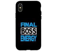 Couleur Bleue Final-Boss Energy Blue Graphic Coque pour iPhone X/XS