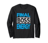 Couleur Bleue Final-Boss Energy Blue Graphic Manche Longue