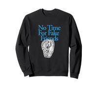 Couleur Bleue No Time for Fake Friends Bleu Graphique Sweatshirt