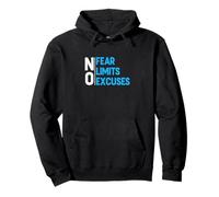 Couleur Bleue sans Excuses - Limites de la Peur - Graphique Bleu Sweat à Capuche
