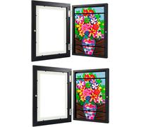 (couleur bois, pack de 2) Cadre artistique pour enfants, cadre pour enfants avec ouverture frontale, cadre photo A4 modifiable pour les graphiques des enfants, cadre de rangement pour les œuvres d'art