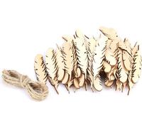 Couleur bois Véhicule à plumes beau et mignon, 50pcs/sac bois mural, pour mariage, fête, décoration de chambre à accrocher sur la chambre d'enfant
