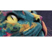 Couleur CAT Diamond Painting Adulte Grande Format Taille, Broderie DiamondPainting Grande Taille Canevas Diamant Kit Complet Point De Croix, Salon Chambre Autocollant Mural Décoration 40x80cm lgl5696