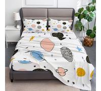 Couleur Claire Drap Housse 90 x 190 cm Dessin Animé Corps Célestes Planètes, Doux Résistant Anti-Plis Élastique Tout Autour - Antidérapants Résistant aux Rides Drap Housse en Microfibre