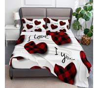 Couleur Claire Drap Housse 90 x 190 cm Saint-Valentin Forme De Cœur Texte, Doux Résistant Anti-Plis Élastique Tout Autour - Antidérapants Résistant aux Rides Drap Housse en Microfibre