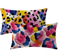 couleur Coussin Canape 60x40CM Housses de Coussin géométrie Velours Housse Oreiller Lot de 2 Rectangle Taie Oreiller avec Fermeture Éclair Cachée Désign pour Chambre Maison Halloween Decoration W1-649