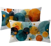 couleur Coussin Canape 80x60 cm Housses de Coussin géométrie Velours Housse Oreiller Lot de 2 Rectangle Taie Oreiller avec Fermeture Éclair Cachée Désign pour Canapé Salon Halloween Decoration W1-857