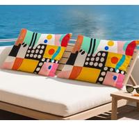 Couleur Coussin Exterieur Impermeable Housse Coussin 60x90 cm Lot de 2 Graffiti Coussins Couvre automne Décoratives Taie Oreiller Velour Double Face à Motif Pour Salon Jardin Taie d'oreiller qq-1231