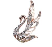 Couleur cristal cygne oiseau broche broche élégant élégant animaux broches bijoux accessoires vêtements écharpes châle boutons Costume (blanc)