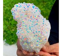 Couleur de Couleur Naturelle Cluster Purification en Pierre électroplatée Decoration Home Office Decoration Gift Home Decor (350-400G)