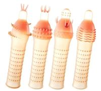 Couleur de la chair réutilisable préservatif ultra mince pénis manche retard éjaculation manche impuissance érection piqûre point G sexe adulte mâle manche (A)