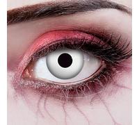 Couleur des lentilles de contact White Spotlight in weiß de aricona - années couvrant la lentille à terme pour les yeux sombres et claires- sans correction- les lentilles colorées pour le carnaval- des soirées à thème et des costumes d'Halloween