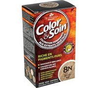 Couleur douce et brillante grâce aux pigments purs - 3 CHENES Coloration Permanente 8N Blond Blé Sans Ammoniaque, 180 g - Lot de 2