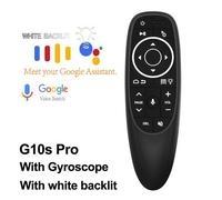 couleur G10s Pro Télécommande G10S pro à rétroéclairage sans fil Android, souris 2.4G à air rétro-éclairée pour commande vocale, micro gyroscope, avec infrarouge pour boîtier de télévision,
