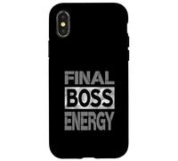Couleur Grise Final-Boss Energy Grey Graphic Coque pour iPhone X/XS