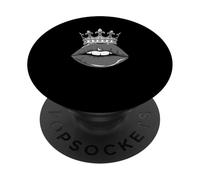 Couleur Grise Royal Kiss Grey Graphic PopSockets PopGrip Adhésif