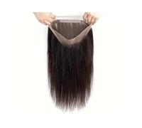 Couleur naturelle 360 dentelle frontale soyeuse droite non transformés Remy cheveux humains réglable 150 densité pré-plumé Installation et enlèvement faciles(8 Inch)