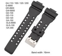 couleur Noir une taille Bracelet de rechange pour montre en PU, 16mm, pour Casio G Shock, noir, étanche, acc
