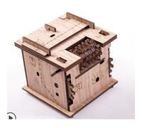 Couleur Noyer Noir Escape Room 60 Min Dans Une Boîte - Modèle Cat - Casse-Tête 3d En Bois - Jeu De Logique En Boîte - Coffret Cadeau - Boîte De Quête